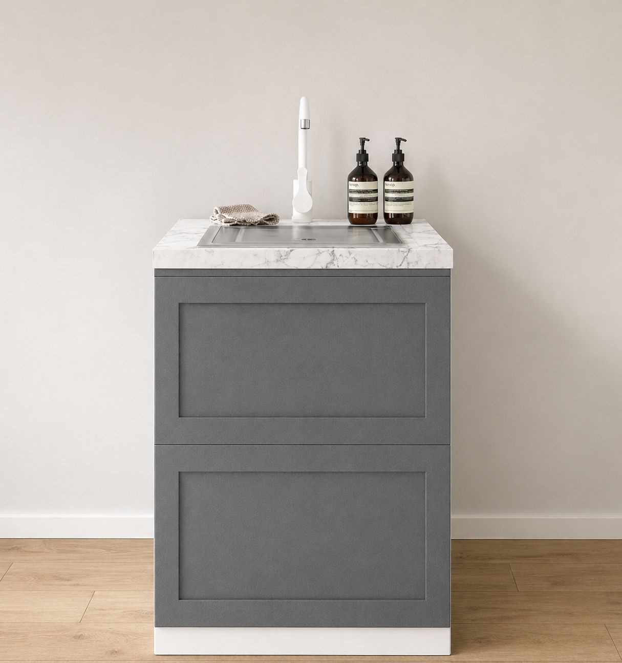 Küchenmodul mit Spülbecken & Armatur – Home Staging Komplett-Set (5 Farben)